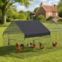 PVC Coated Chicken Coop Cover Waterproof Outdoor Cage Enclosure  All Season Protection 57.09 × 42.91in white