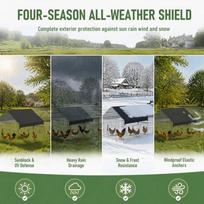 PVC Coated Chicken Coop Cover Waterproof Outdoor Cage Enclosure  All Season Protection 86.61 × 57.09in