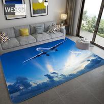 Madingas lėktuvas 3D kilimas namams Svetainė Minkštas flanelinis kilimas lovos kambario kilimėlis įėjimo durų kilimėlis berniuko miegamojo kilimėlis vaikams 120x160cm 1pcs