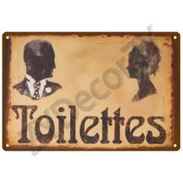 WC Tualeto skardos plakatas Senoviniai sieniniai plakatai Metaliniai ženklai Dekoratyvinė sieninė plokštė Virtuvė Plokštelė Metalo senovinio dekoro priedai 20x30cm beige