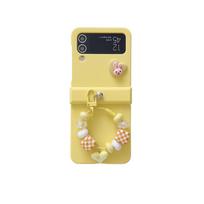 For Samsung Galaxy Z Flip 5 Flip 6 Flip 4 Case Z Flip 3 5G Cute Bracelet Frosted Case Hinged All-inclusive Shockproof Protection Hard Cover Galaxy z flip 5 geltona