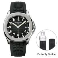 Specht&Sohne 2022 naujas prabangus vyriškas mechaninis rankinis laikrodis Miyota 8215 nerūdijančio plieno laikrodis žalias guminis safyras Reloj Hombre Butterfly Buckle juoda