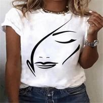 Moterų marškinėliai Seksuali mergina 3D spausdinimo marškinėliai Moterų mados marškinėliai Trumpomis rankovėmis viršūnės T-shirt Afrikos moterys Camiseta Mergaitės drabužiai XS white