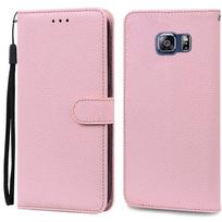 S6 Edge dėklas Samsung Galaxy S6 Edge dėklui G925 Odinis atverčiamas piniginės dėklas Samsung S6 S 6 edge dėklui G920 Piniginės dangtelis Fundas For Samsung S6 rožinė