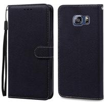 S6 Edge dėklas Samsung Galaxy S6 Edge dėklui G925 Odinis atverčiamas piniginės dėklas Samsung S6 S 6 edge dėklui G920 Piniginės dangtelis Fundas For Samsung S6 juoda