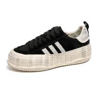 Platforminiai benamių batai vyriški nišiniai drobės batai tirpstantys batai nešvarūs batai retro sportiniai seni batai plokštapadžiai 9808 43 male code black