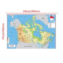 Anglų Žemėlapis-Kanados Žemėlapis-Topografinis Žemėlapis,Dekoratyvinis Kabantis Paveikslas Dekoracija Be Rėmo,Geografinis,Turizmo/švietimo Priemonės A2-59*42cm blue