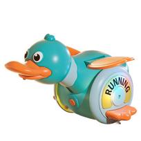 Kid Electric Musical Dancing Duck Simulated Foraging Free Rotation Duck Sound&Light Tummy Time Toys Crawling Toys for New Born žalia