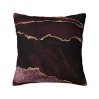 Individualus Modernus Bordo Raudonumo Geodo Agato Pagalvės Užvalkalas Aksominis Marmuro Tekstūros Auksinis Mesti Pagalvės Užvalkalas Dekoras 30x30cm 12x12in