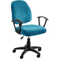 Elastinis Velvet 2 dalių universalus kompiuterio kėdės sėdynės užvalkalas, besisukantis biuro kėdės užvalkalas blue