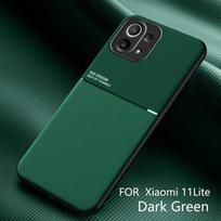 For Xiaomi Mi 11 Lite Case Leather Car Magnetic Holder Phone Cases For Mi 11 Lite Xiaomi11 Lite Ne 5g Mi 11Lite Light Soft Cover mi 11 lite 5g žalia