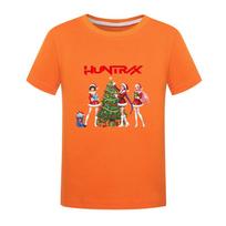5085 Kids Girls Boys Christmas New Year Rumi Mira Zoey Print Casual Cotton Short Sleeves T-Shirt 170cm oranžinė