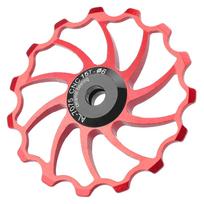 MEIJUN Rear Derailleur Guide Pulley Wheel 15T Ceramic Bearing for Folding Mountain BikesRed raudona