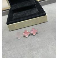 Aukštos kokybės laimingųjų keturlapių dobilų auskarai moterims 18k rožinio aukso juodo agato baltosios motinystės perlo auskarai rose gold
