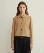 Handmade Party Women's Causal Genuine Tan Suede Lambskin Leather Jacket Motorcycle XL gelsvai ruda