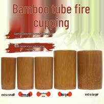 Carbonized Bamboo Cupping Device - Bamboo Fire Pot for Foot Massage and Health Preservation Carbonized Bamboo Tube [Extra Small] white