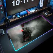 Train Mouse Pad RGB Gaming Mousepad Big LED Pad PC Desk Mat Luminous Mouse Pad Large Keyboard Mats Table Rug With Backlit RGB600x300x3mm gray