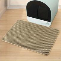 Jumbo EVA Double Layer Cat Litter Mat - Anti-Tracking, Anti-Splashing, Wear-Resistant Sand Control Mat 30×30 cm chaki