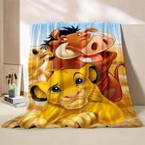 Klasikinė Simba Liūtas Karalius Tematikos Antklodė Berniukams ir Mergaitėms Minkšta Flanelinė Pliušinė Antklodė Miegamojo Sofos Svetainės Lovos Visų Sezonų Antklodė 75x90cm(30x35in)
