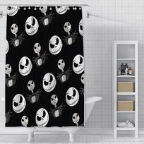 Dušo užuolaida Jack Skellington, vandeniui atspari poliesterio medžiaga, spalvinga, su kabliukais, namų vonios kambario dekoras W60H190(CM)-1 Pcs white