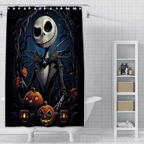 Dušo užuolaida Jack Skellington, vandeniui atspari poliesterio medžiaga, spalvinga, su kabliukais, namų vonios kambario dekoras W90H180(CM)-1 Pcs