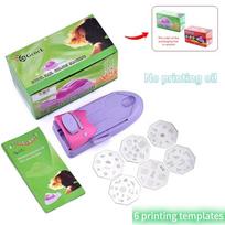 Pasidaryk pats nagų dailės spausdintuvas su spalvingais trafaretas - Automatinis raštų spausdinimo įrankių rinkinys namų salonui, manikiūrui No oil 6 template pink
