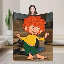 Minkšti patogūs pledai kelionėms P-Pumuckl pledas Flanelinis lovatiesis svetainei Spausdintas sofos-lovos uždangalas 75x90cm red