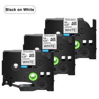 5/10 Pack AZE-231 Ribbons Compatible for Brother P-Touch Tz-231 TZe-241 Black on White 12mm General Purpose Laminated Labelling 6mm