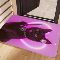 Funny Meme Cat Doormat The Scream Cat Print Non Slip Absorbent Entryway Floor Mat for Front Door Living Room Home Decor 40x60cm purple