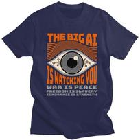 George Orwell 1984 Election Dystopian T Shirt Unisex Short Sleeve Awesome Graphic Clothing Summer Style Pure Cotton Camisetas 4XL brown