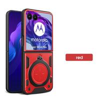 Šarvuotas tvirtas OTT-BOX dėklas, skirtas Motorola Moto Razr 70 Ultra 60 50 Razr Ultra 2026 2026 Plus 2026 Besisukantis žiedas Stovas Apsauginis dangtelis Moto Razr Ultra 2026 raudona