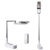 Gamyklinis stalas Reguliuojamas lankstus metalinis telefono laikiklis 360 besisukantis sulankstomas telefono stovas su šviesa tiesioginei transliacijai 210*80*63mm&1.3m&W1126-3 balta