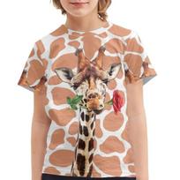 Baby Clothing 3D Print Giraffe Tshirt Kids Clothes Short Sleeve Top for Boys Girls 2-10Y Animal T Shirt for Performance Clothing 150 beige