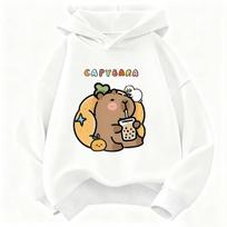 Kapibara Gerianti Sultis Vaikams Hoody Palaidinė Mielas Harajuku Hoody Berniukams Mergaitėms Pavasarinės Laisvalaikio Hoodies 160 balta