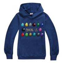 Vaikams, mergaitėms, berniukams, džemperiai su gobtuvu, „Among Us Game Pattern Hoody“ paltai, amžius 3–14 metų 170cm/13-14 years tamsiai mėlyna