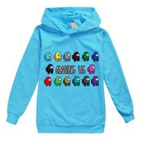 Vaikams, mergaitėms, berniukams, džemperiai su gobtuvu, „Among Us Game Pattern Hoody“ paltai, amžius 3–14 metų 170cm/13-14 years šviesiai mėlyna spalva