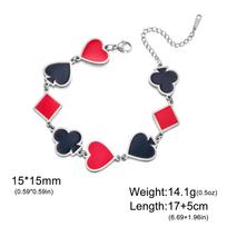 Cazador Poker Card Spade Heart Club Diamond Charms Bracelets for Women Stainless Steel Hand Bracelet Jewelry Gift 2026 Wholesale white