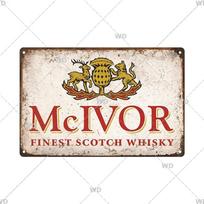 Viskio Prekės Ženklo Metalinis Vintažinis Skardinis Ženklas Metalinis Ženklas Dekoratyvinė Sieninė Plokštelė Reklaminė Plokštelė Pub Baras Klubas Vyriškas Urvas Dekoras Sienų Dekoras 20x30cm（7.8x11.8inch）