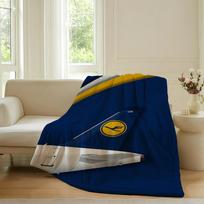 Madingas printas L-Lufthansa pledas sofai, biurui, lovai, lėktuvui, kelionėms, miegui, skaitymui, poilsiui, stovyklavimui, minkštas ir šiltas Size: 75*100cm, Weight: 230 GSM white