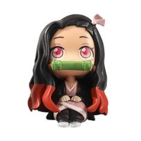 Anime 8/9cm Cute Q Versão  Action Figure Sentada Tanjiro Kamado Nezuko PVC Action Model Kid Toy Gift beige