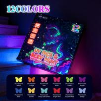 Washable UV Fluorescent Tattoo Pen for Skin Painting - Perfect for Festivals & Parties