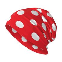Fashionable Red and White Polka Dot Pattern Brimless Hat Street Skull Hat Beanie Hat Cloth Hat Warm Elastic Hat One Size red