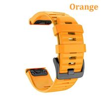 QuickFit 20 22 26mm Watch Strap for Garmin Fenix 8/E/Epix Gen2/Fenix 7X Solar 6X 5X 5 6 7S Pro Silicone Band for Enduro 3 2 965 26mm Fenix 5X 6X 7X oranžinė