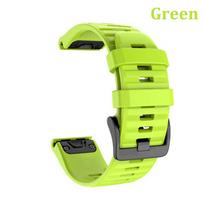 QuickFit 20 22 26mm Watch Strap for Garmin Fenix 8/E/Epix Gen2/Fenix 7X Solar 6X 5X 5 6 7S Pro Silicone Band for Enduro 3 2 965 20MM QuickFit žalia