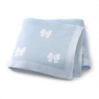 Baby Blankets Cotton Knit Newborn Girl Boy Crib Quilt Bedding 90*70CM Fashion Cute Bow Stroller Swaddling Super Soft Cover Plaid white