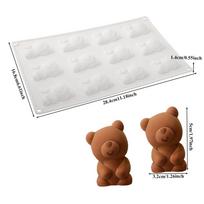 6/8/12 Cells Baking Cake Molds Food-Grade Silicone Little Bear Shape Chocolate Mold Reusable Heat-Resistant Pudding Mould