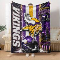 Minnesota Vikings Logotipo Spausdinimo Flanelinis Antklodė Aukštos Kokybės Šiltas Patogus Apklotas Visais Metų Laikais Puikiai Tinka Dovanoms Namų Dekoras 130cm x 150cm