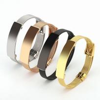 Nerūdijančio plieno medicininio įspėjimo apyrankė su reguliuojama sagtimi Tinklelio juosta 8-12 mm Unisex Madinga OL stiliaus Rose Gold 8mm x 21.5cm beige