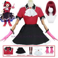 Season 2 Arima Kana Cosplay Anime Oshi No Ko Costume Kana Singing Dancing Dress Uniform Halloween Party Outfit for Women Wig XXXL red
