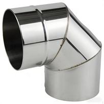 Nerūdijančio plieno kamino alkūnė, 90 laipsnių, sutirštinta, 140 mm gray
